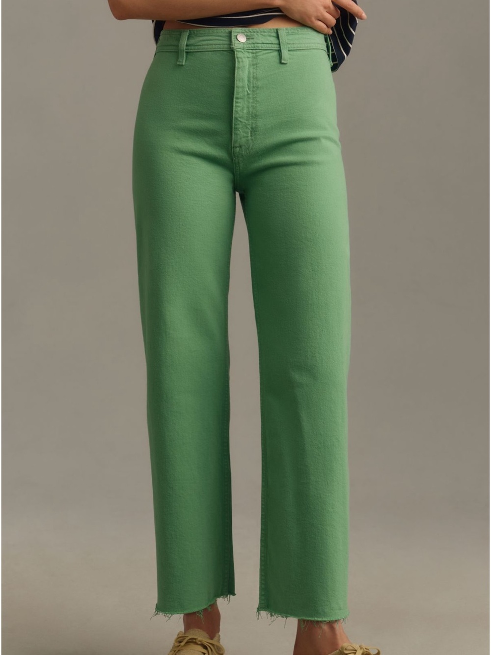 Pistola Penny High Rise Crop Wide Leg Jeans Avocado Green Desinger Sz 31